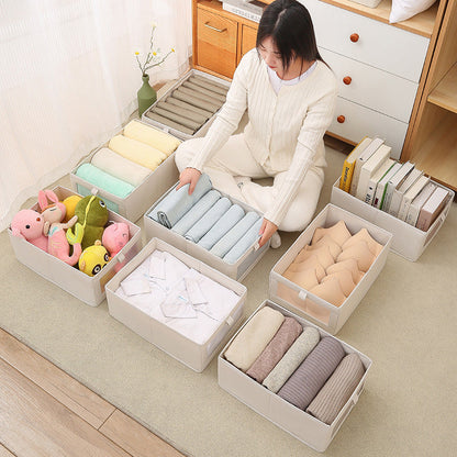 Boîte de rangement en coton avec fenêtre de visualisation