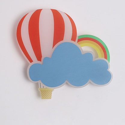 Floroux LED Applique Murale | Design Créatif de Montgolfière & de Nuage | Pour Chambre d'Enfant | Lumière Blanc Chaud & Blanche