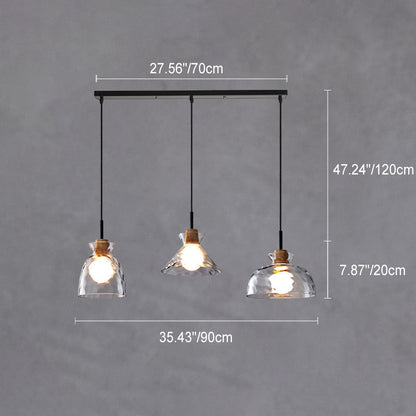 Floroux Suspension Nordique | Verre Ribé | 1-Lumière | Design Scandinave | Décoration d'intérieur