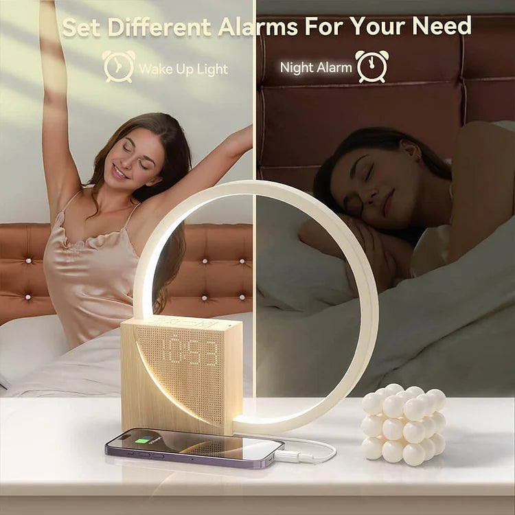 Floroux Touch Alarm Clock Table Lamp | Dimmable LED Lamp | Alarm Clock and Night Light in One | Modern Design