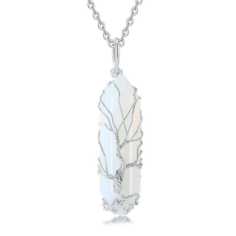 Collier en pierres précieuses arbre de vie élégant avec des cristaux scintillants - Elara