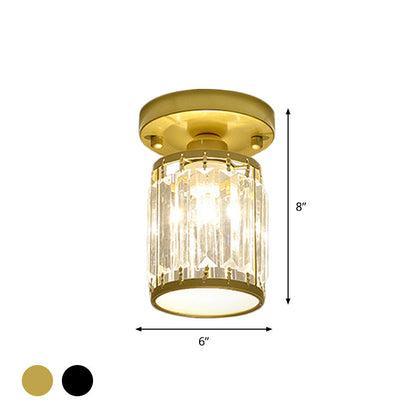 CrystalLuxe – Noir-Doré Plafonnier en Cristal