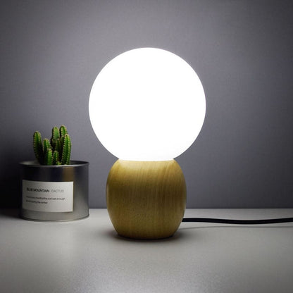 Floroux – Lampe de table élégante avec socle en bois naturel