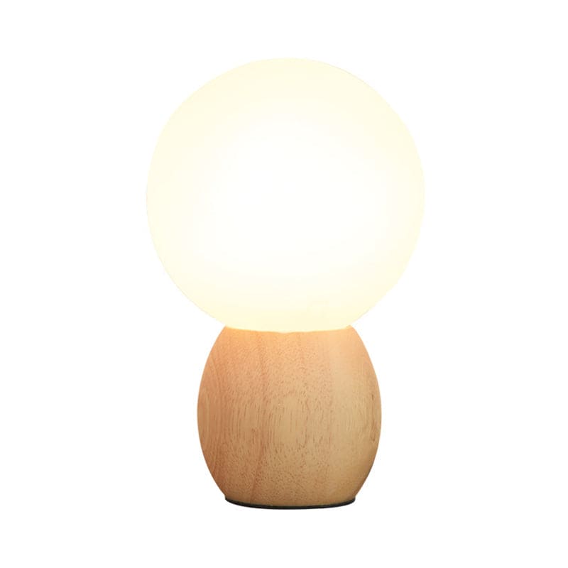 Floroux – Lampe de table élégante avec socle en bois naturel