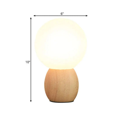 ÉclatBois - Lampe de Nuit à Boules avec Socle en Bois Naturel