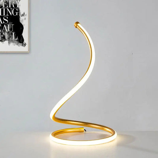 Luminéa - Lampe Spiralée en Silicagel Doré