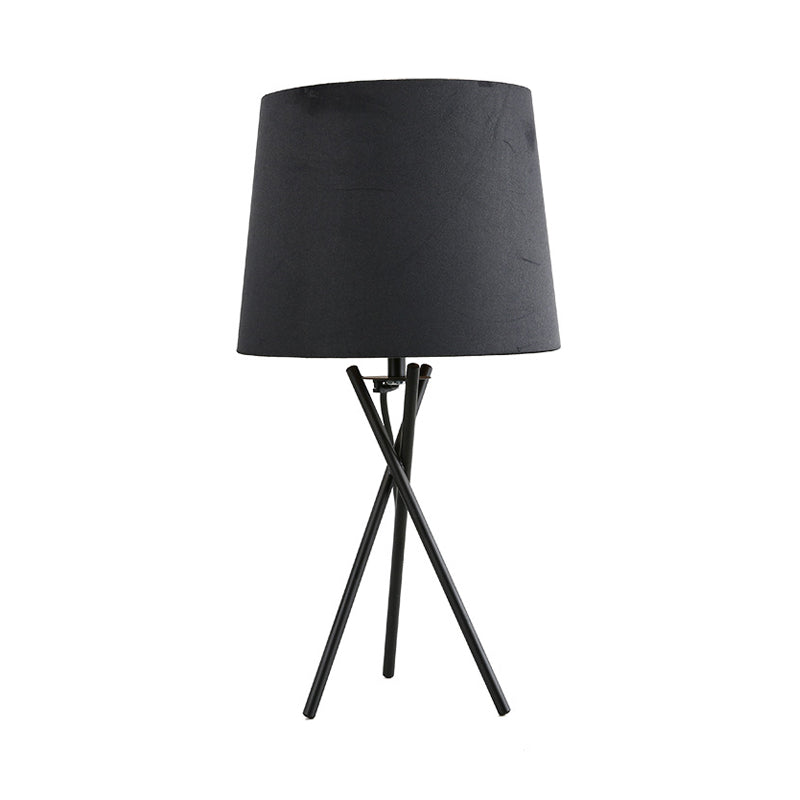 Floroux - Lampe de table minimaliste avec abat-jour en tissu tambour
