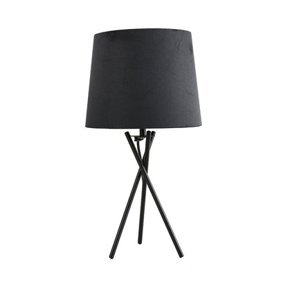 Floroux - Lampe de table minimaliste avec abat-jour en tissu tambour