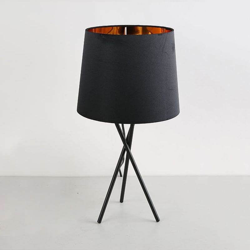 Floroux - Lampe de table minimaliste avec abat-jour en tissu tambour