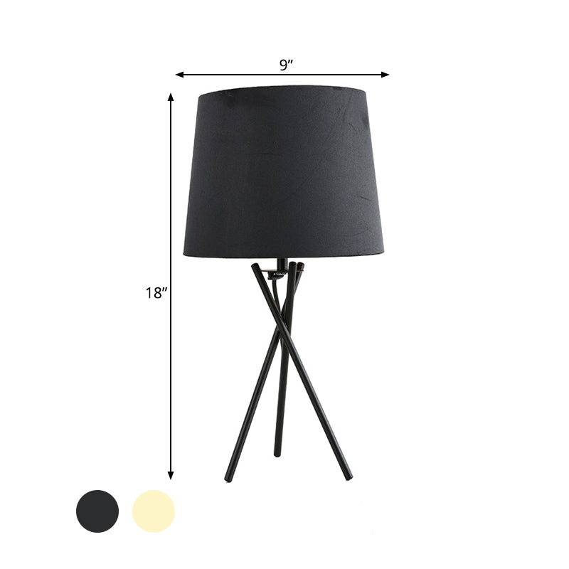 Floroux - Lampe de table minimaliste avec abat-jour en tissu tambour
