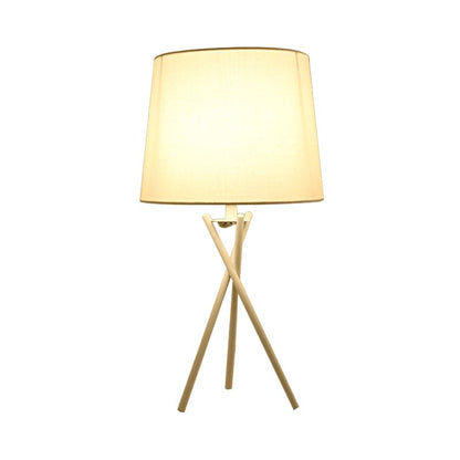 Floroux - Lampe de table minimaliste avec abat-jour en tissu tambour