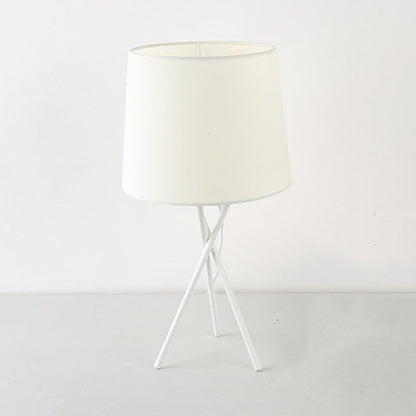 Floroux - Lampe de table minimaliste avec abat-jour en tissu tambour