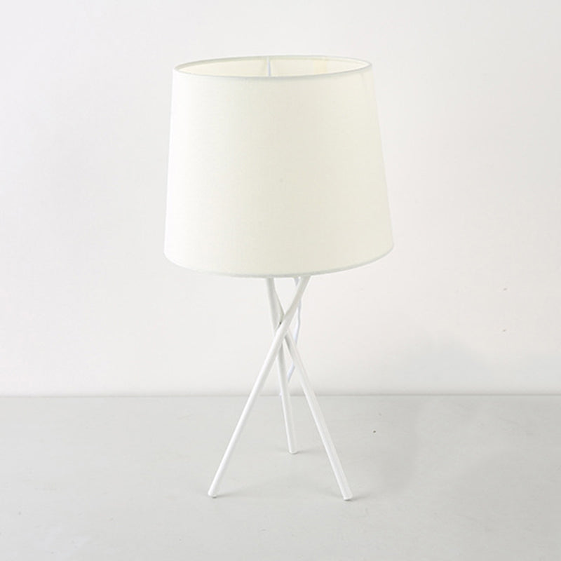 Floroux - Lampe de table minimaliste avec ombre en tissu tambour