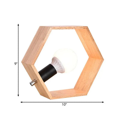 HexaLumi - Lampe de Table Hexagonale en Bois pour Ambiance Chaleureuse