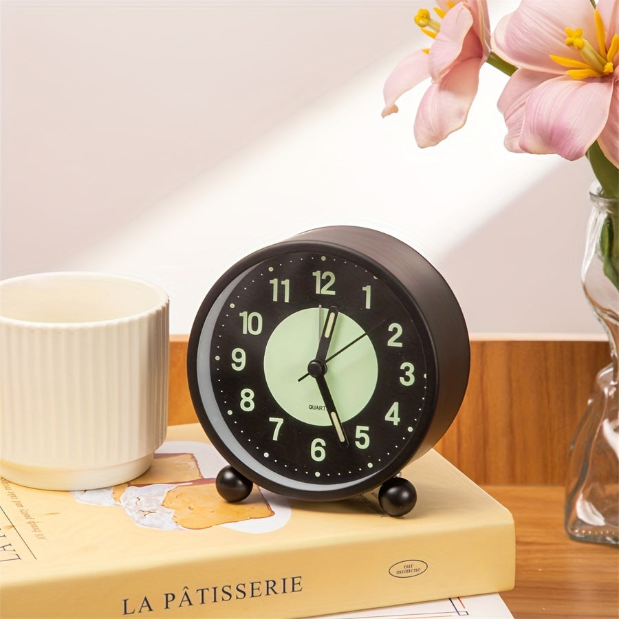 EleganceMetal Horloge – Réveil en Métal Élégant avec Lampe de Nuit