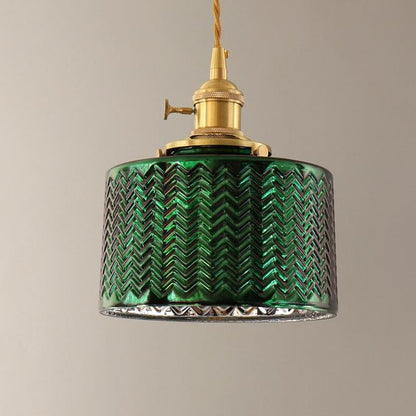 Floroux Chandelier Vintage Nordic | Brass & Green Glass | Pendant Lamp 1/2/3 Lights | Elegant Design