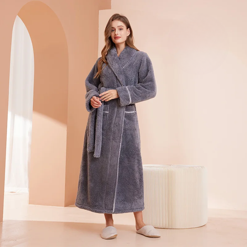 Floroux winter bathrobe | Soft flannel gown | Comfortable coat for women and men