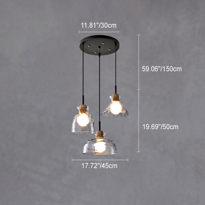 Floroux Suspension Nordique | Verre Ribé | 1-Lumière | Design Scandinave | Décoration d'intérieur