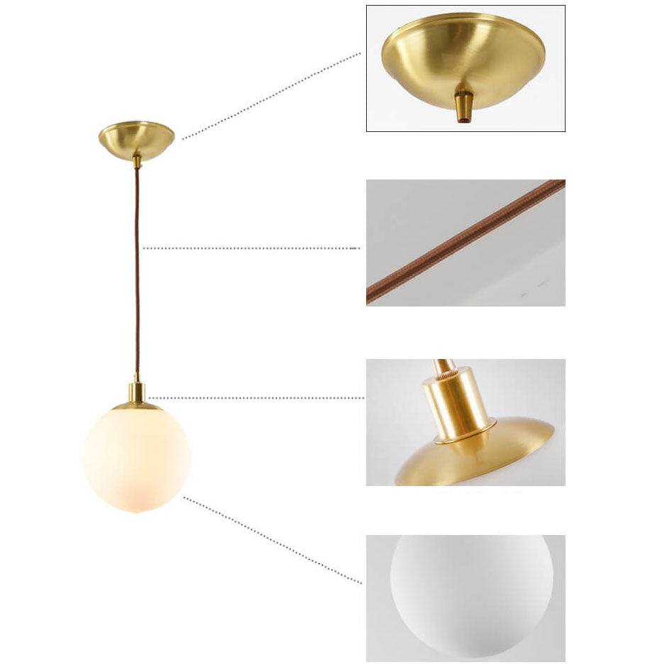 Floroux Lampe suspendue minimaliste | Boule blanche | Design scandinave | Éclairage moderne pour les espaces de vie