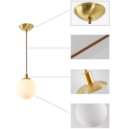Floroux Lampe suspendue minimaliste | Boule blanche | Design scandinave | Éclairage moderne pour les espaces de vie