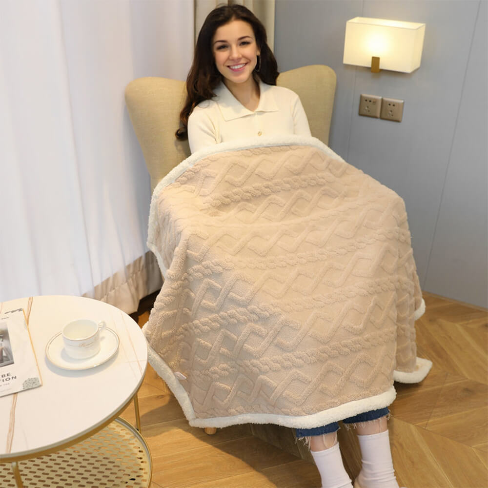 Couverture douce et confortable en polaire Sherpa polyvalente pour la sieste