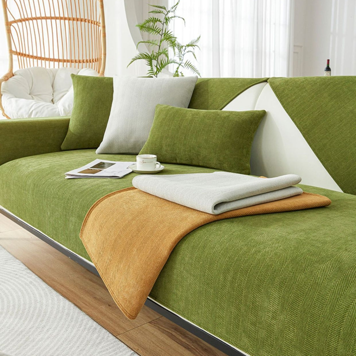 Coussin de canapé antidérapant Herringbone Housse de canapé