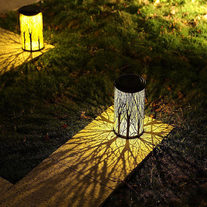 Floroux Art Deco Lampe Solaire | Design Cylindre | Fer & LED | Éclairage de Jardin