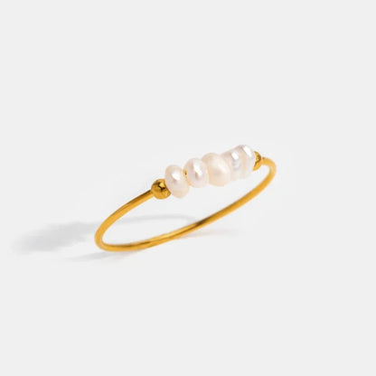 Bague en perle dorée élégante Sophie - Luxe intemporel