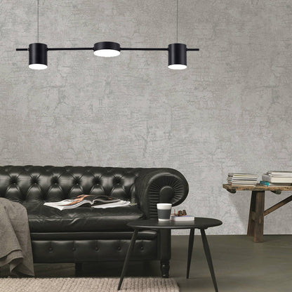 LumiModern – Suspension en aluminium noir/or à 3 ou 5 lumières