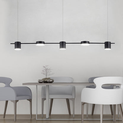 LumiModern – Suspension en aluminium noir/or à 3 ou 5 lumières