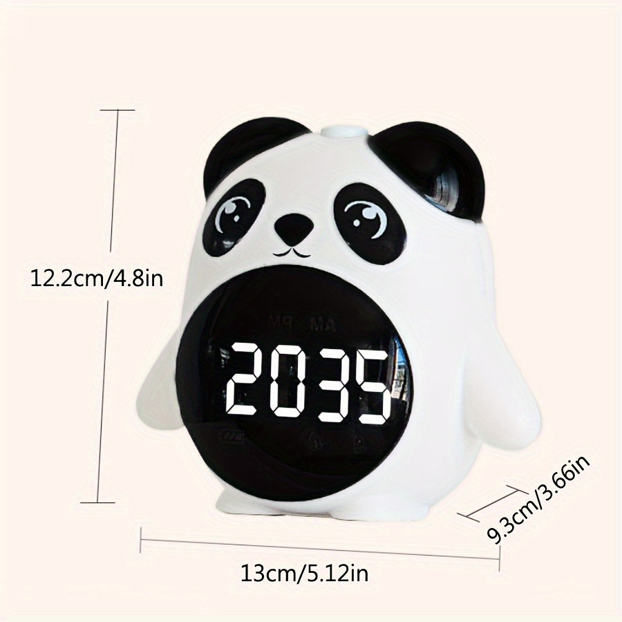 PandaGlow Horloge - Réveil Mignon Rechargeable avec Température