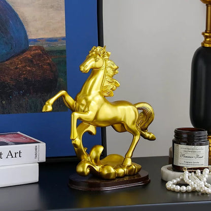 Décor doré créatif pour la maison/le bureau - Cheval
