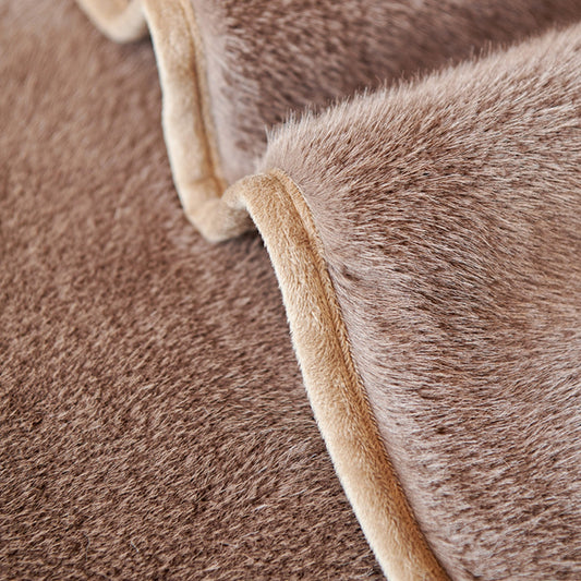 Faux-Mink-Fur Tapis Antidérapant Housse de Canapé