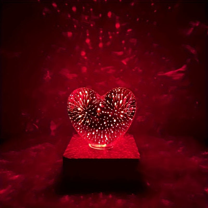 FireworkLight - Lampe cœur LED 3D pour éclairage d'ambiance romantique