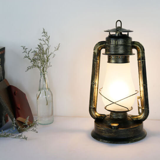 Floroux Retro Kerosin Lampe de Table | Lampe à Huile Nostalgique | Lanterne Décorative à 1 Flamme