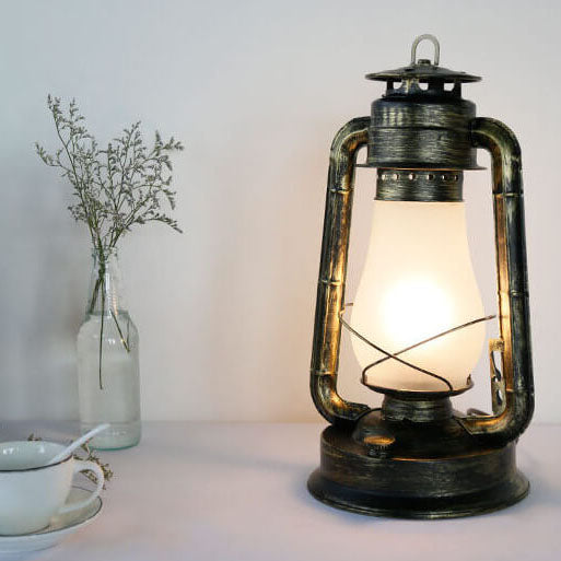 Floroux Retro Kerosin Lampe de Table | Lampe à Huile Nostalgique | Lanterne Décorative à 1 Flamme
