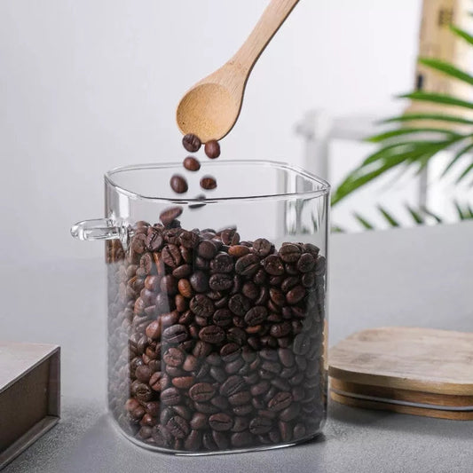 Bocal en verre de 500Ml avec couvercle en bambou