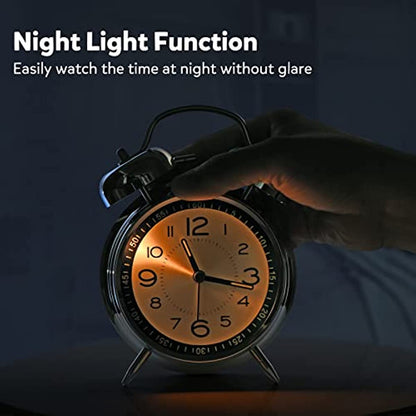 RetroBell Horloge – Réveil Silencieux Élégant avec Éclairage