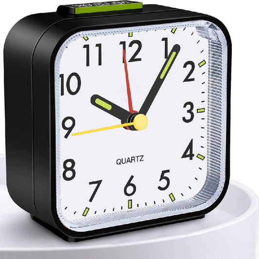 SilentGlow Horloge – Réveil Analogique Minimaliste avec Snooze