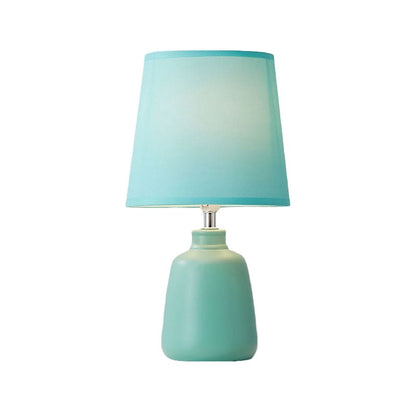 Floroux – Vase en céramique nordique Lampe avec abat-jour en tissu conique