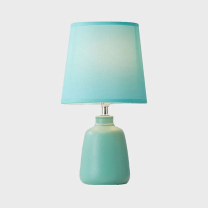 Floroux – Vase en céramique nordique Lampe avec abat-jour en tissu conique
