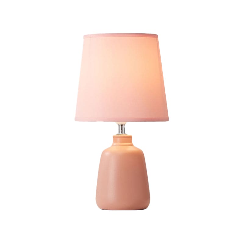 Floroux – Vase en céramique nordique Lampe avec abat-jour en tissu conique