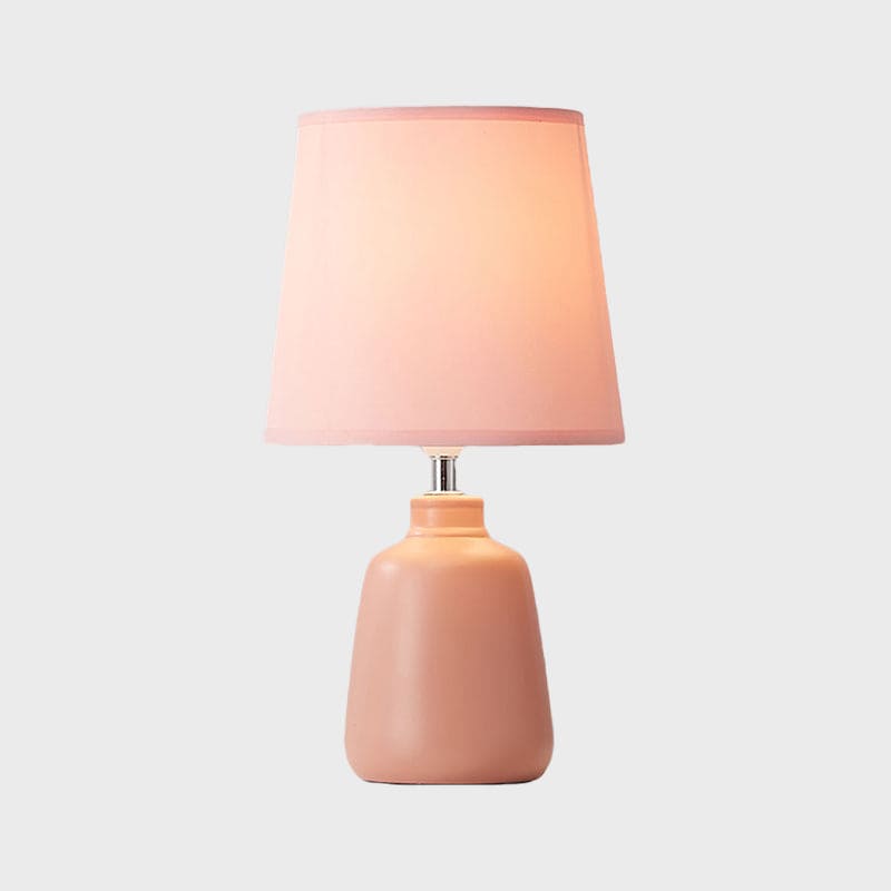 Floroux – Vase en céramique nordique Lampe avec abat-jour en tissu conique