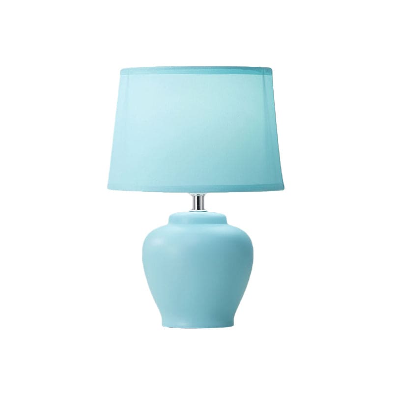 Floroux – Vase en céramique nordique Lampe avec abat-jour en tissu conique