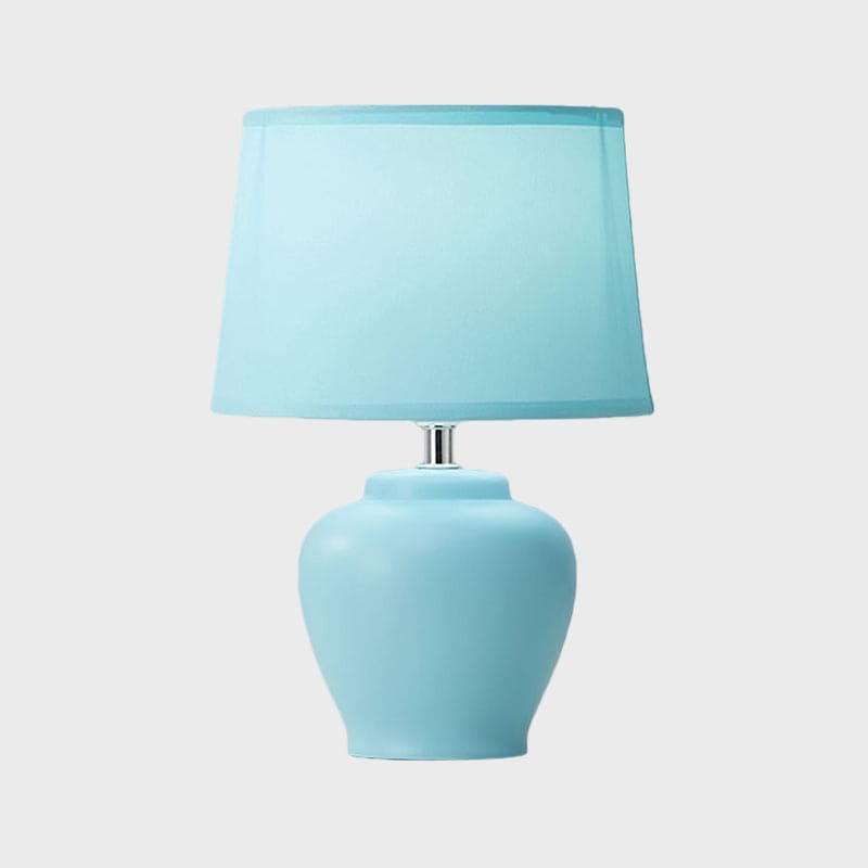 Floroux – Vase en céramique nordique Lampe avec abat-jour en tissu conique