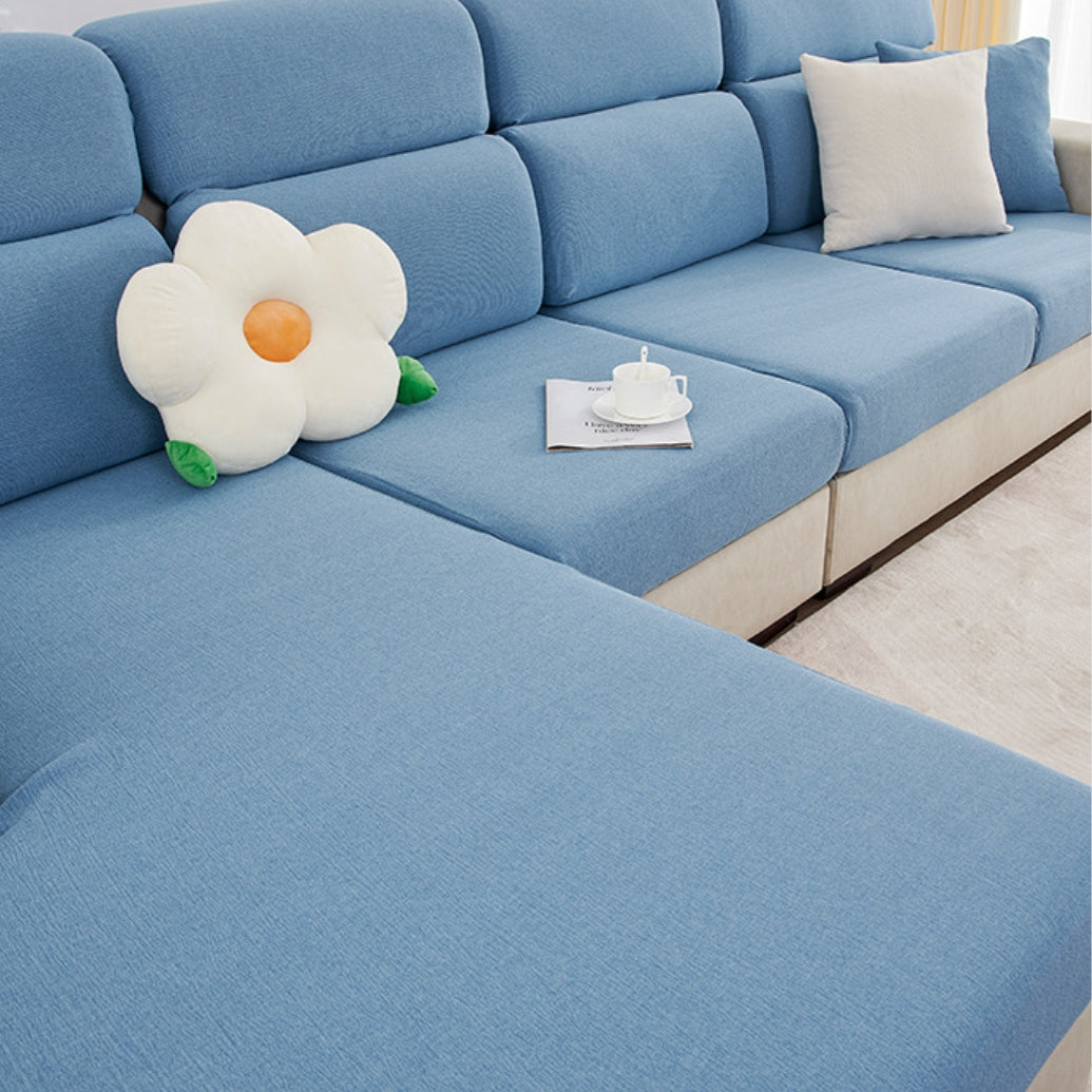 Couvre-couette en fil bouclé extensible paresseux de canapé taie d'oreiller