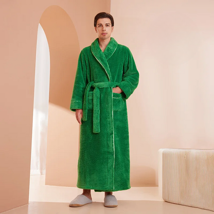 Floroux winter bathrobe | Soft flannel gown | Comfortable coat for women and men