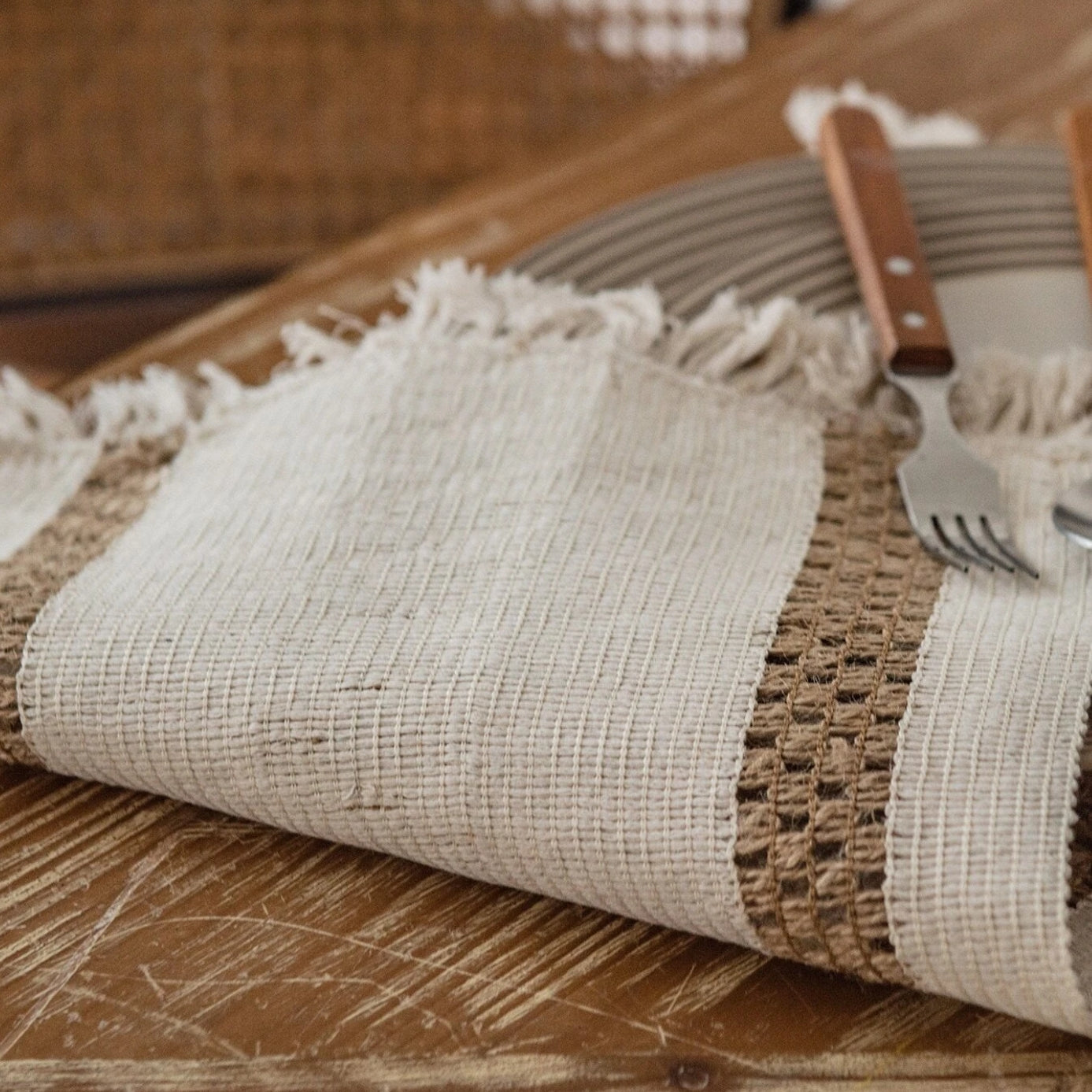 Coaster en corde de chanvre - Ensemble de 4