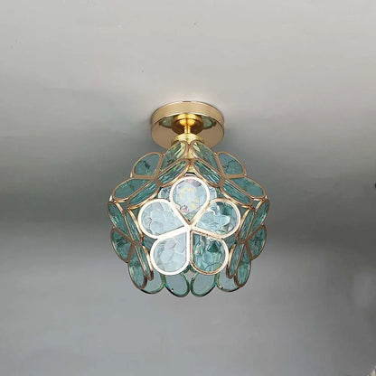 Floroux Floral Style Ceiling Light | Glass Hall Lighting | Elegant Design