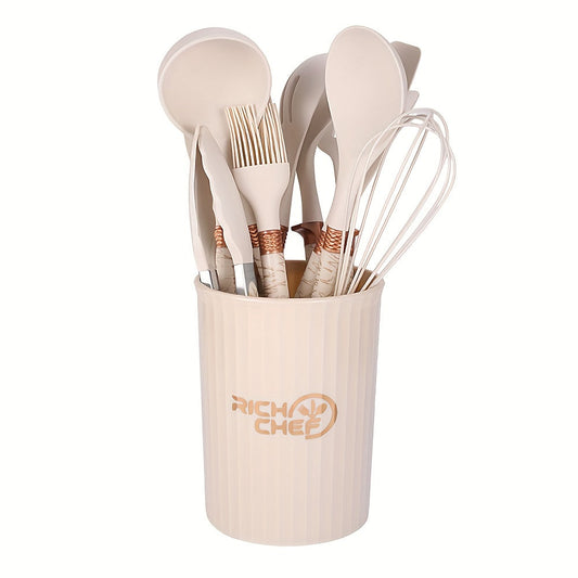 Premium Cooking - Plaisir de cuisiner avec le lot d'ustensiles de cuisine en silicone élégant